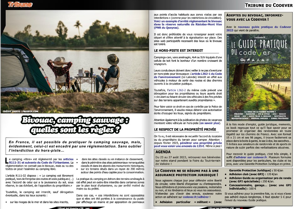 Codever - La Tribune Du CODEVER Dans Off Road 4x4 Mag N°88